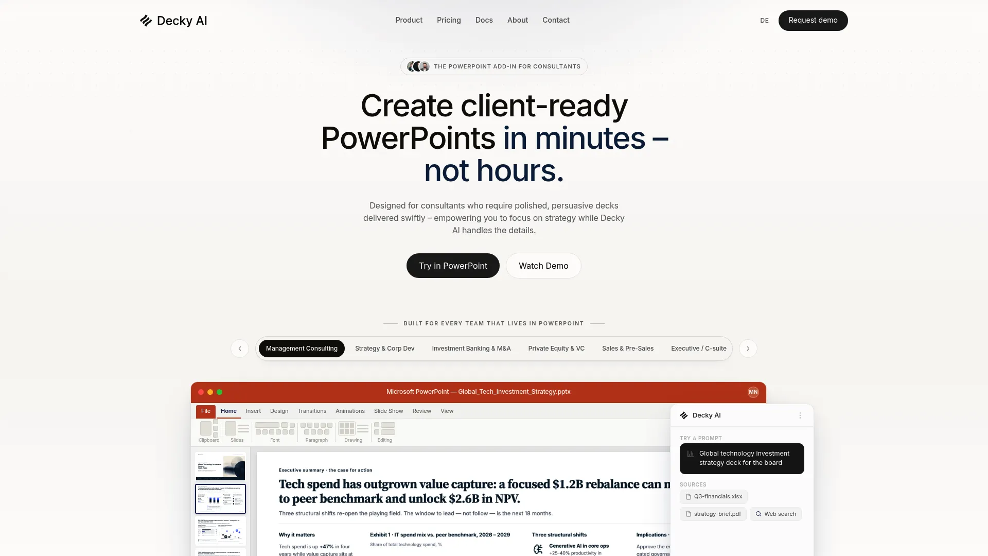Decky AI landing page