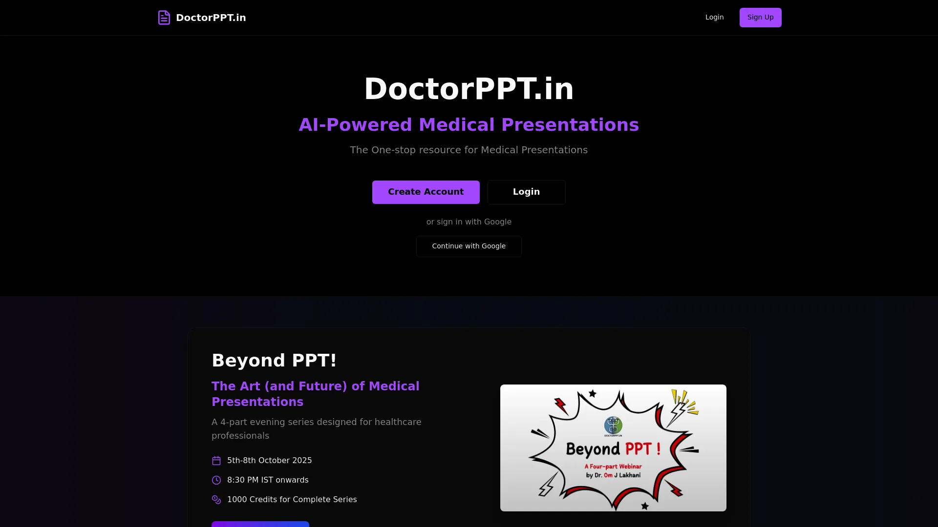 DoctorPPT.in landing page