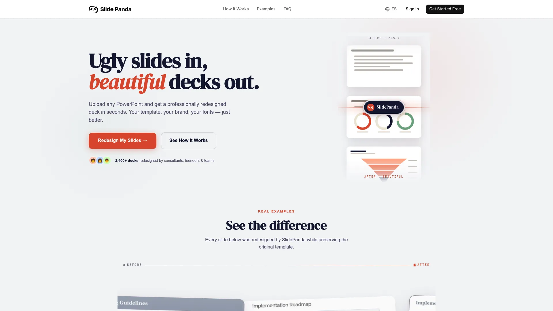 SlidePanda landing page