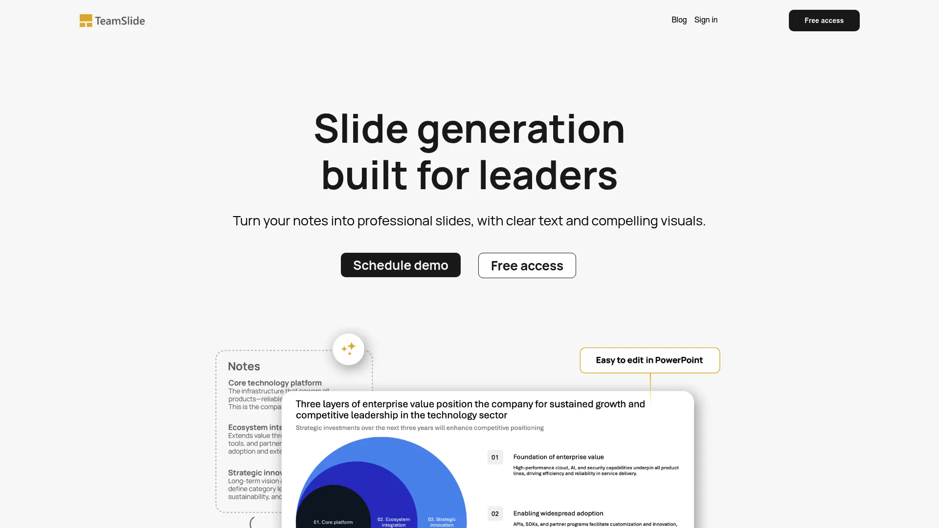 TeamSlide landing page