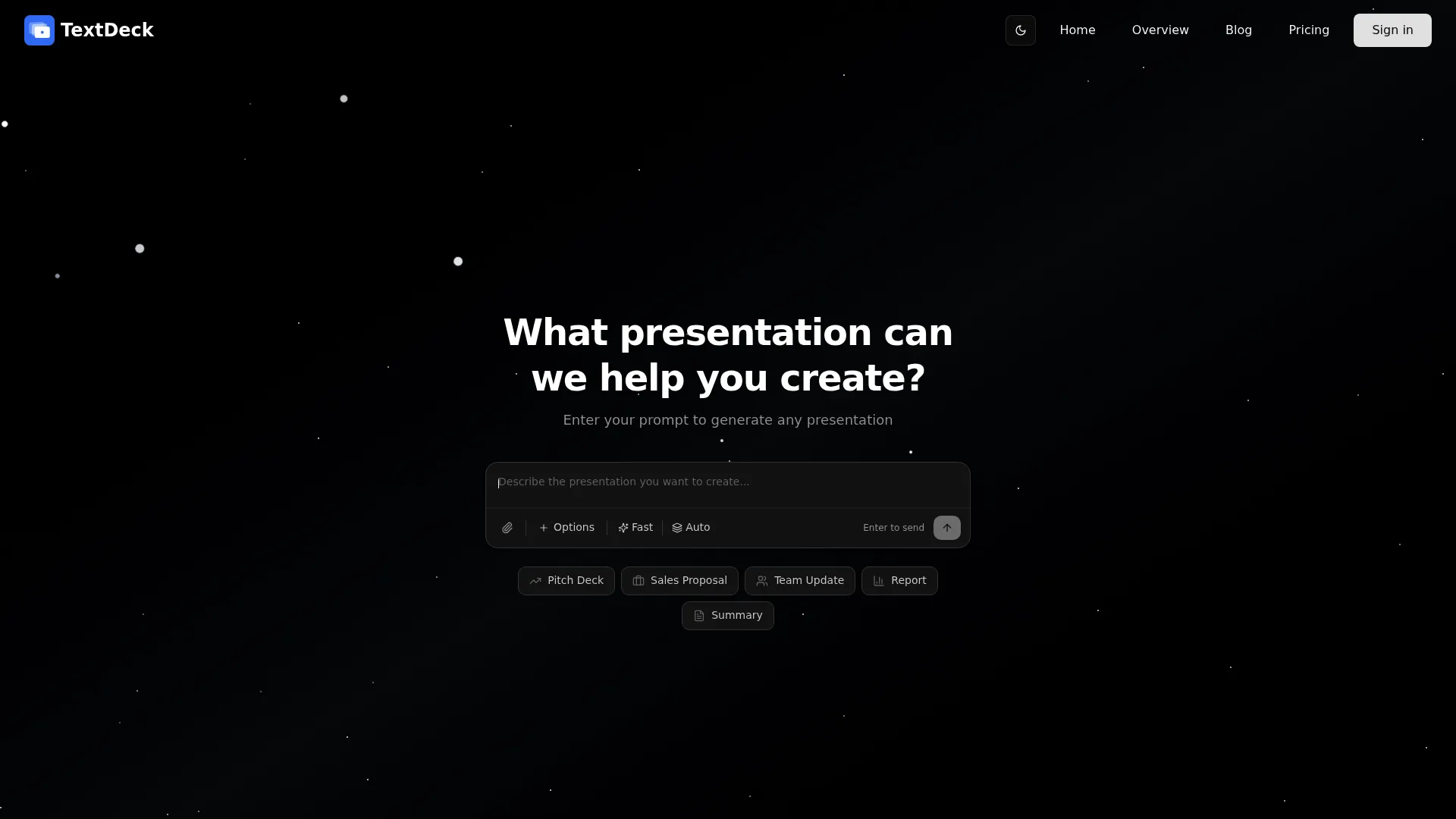 TextDeck landing page