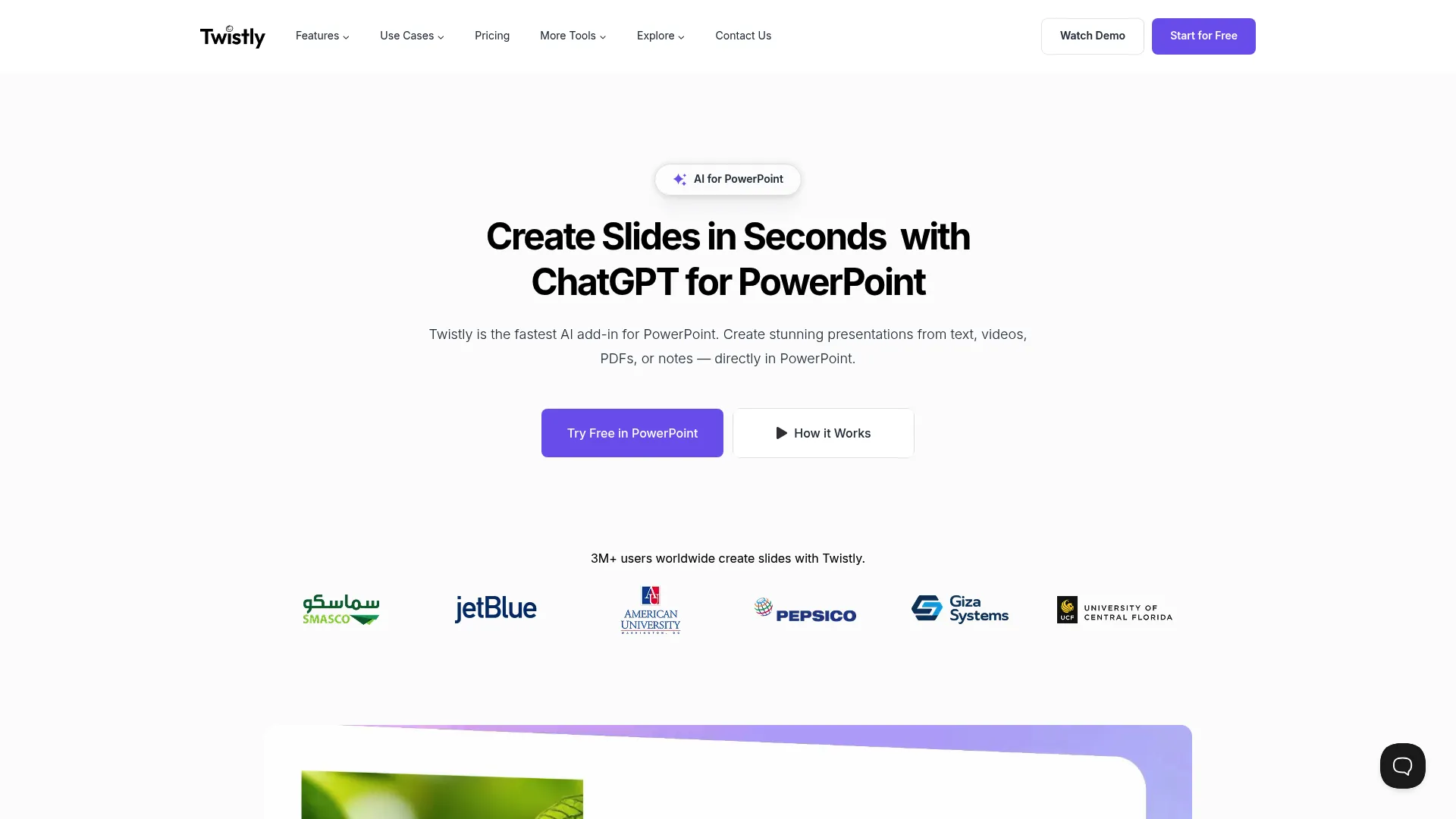 Twistly landing page