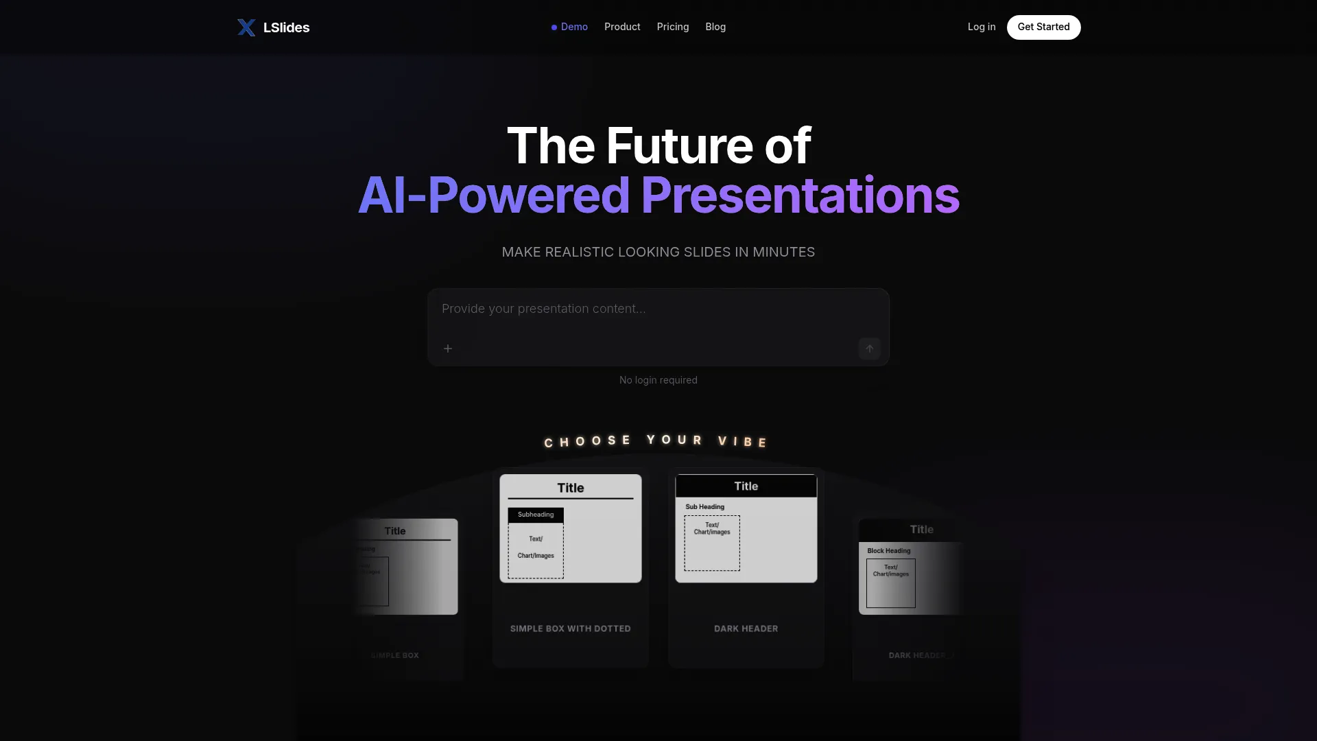 XLSlides landing page